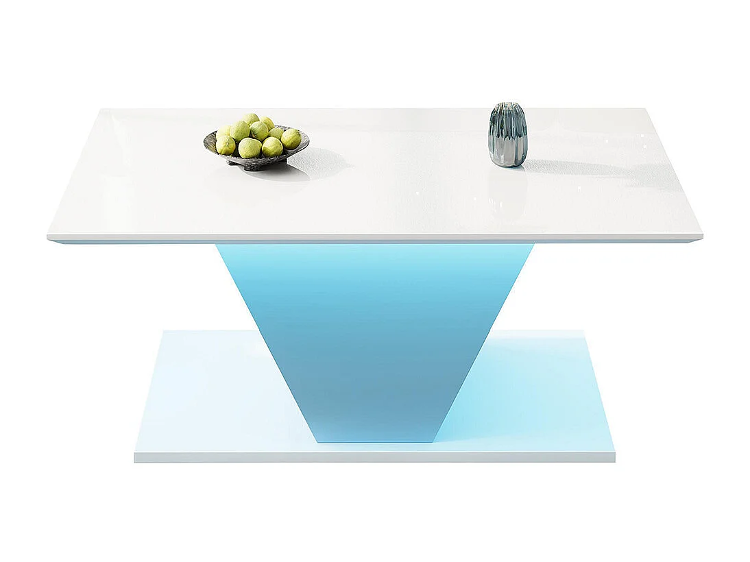 Table basse forme spéciale V LED éclairage brillante petit espace blanche d'appoint