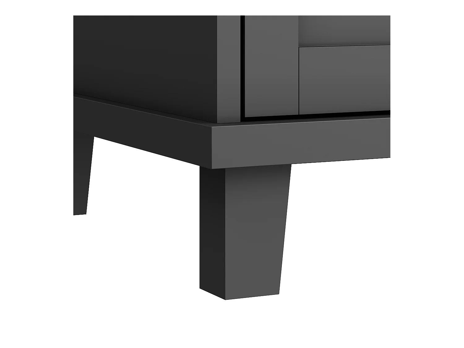 Czarna wyspa kuchenna z 5 szufladami - Wózek kuchenny z 1 drzwiami i 3 otwartymi schowkami - Półka na przyprawy i wieszak na ręczniki