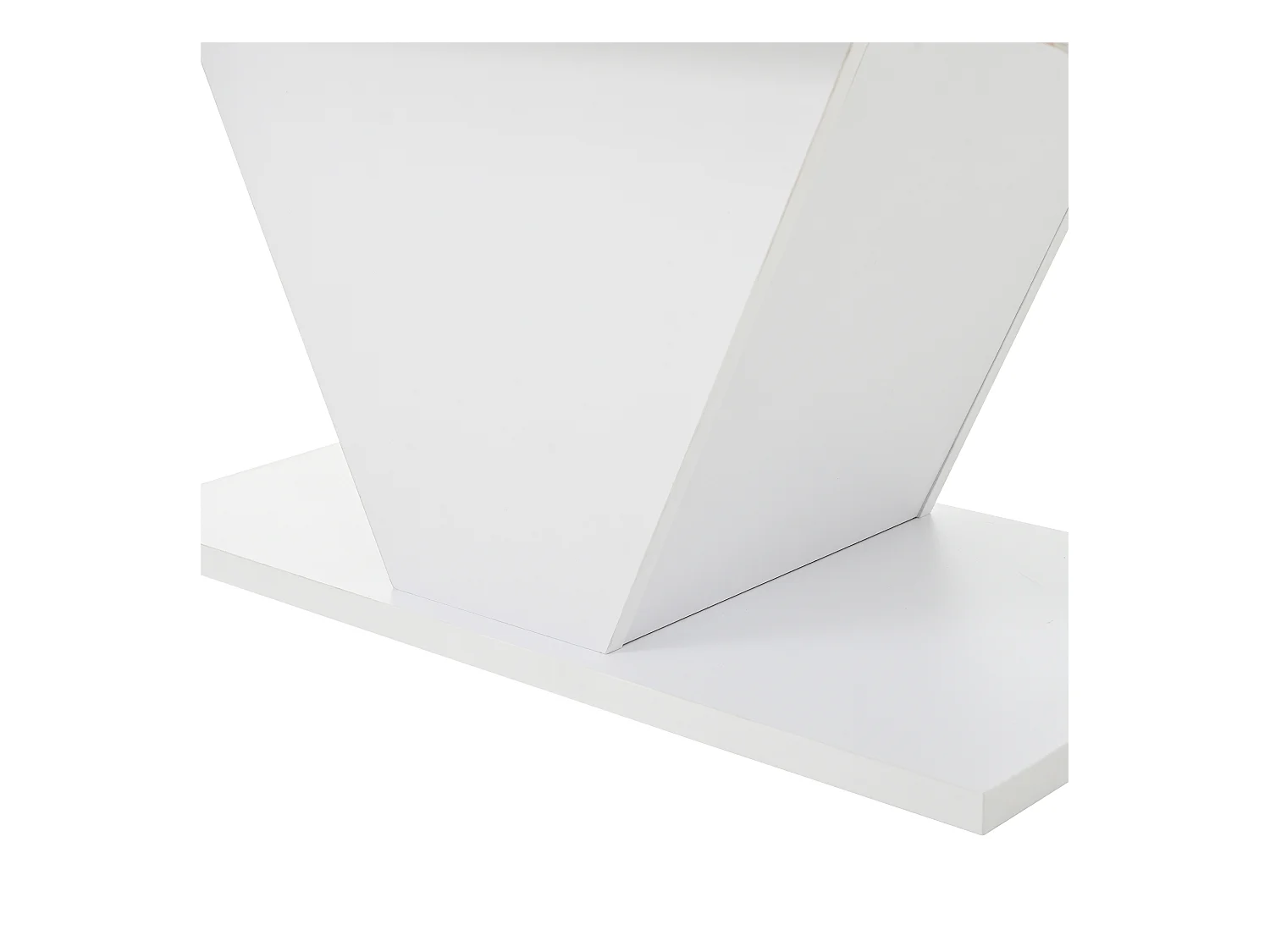 Biały stolik kawowy - Stolik kawowy z oświetleniem LED i kształtem litery V - do salonu