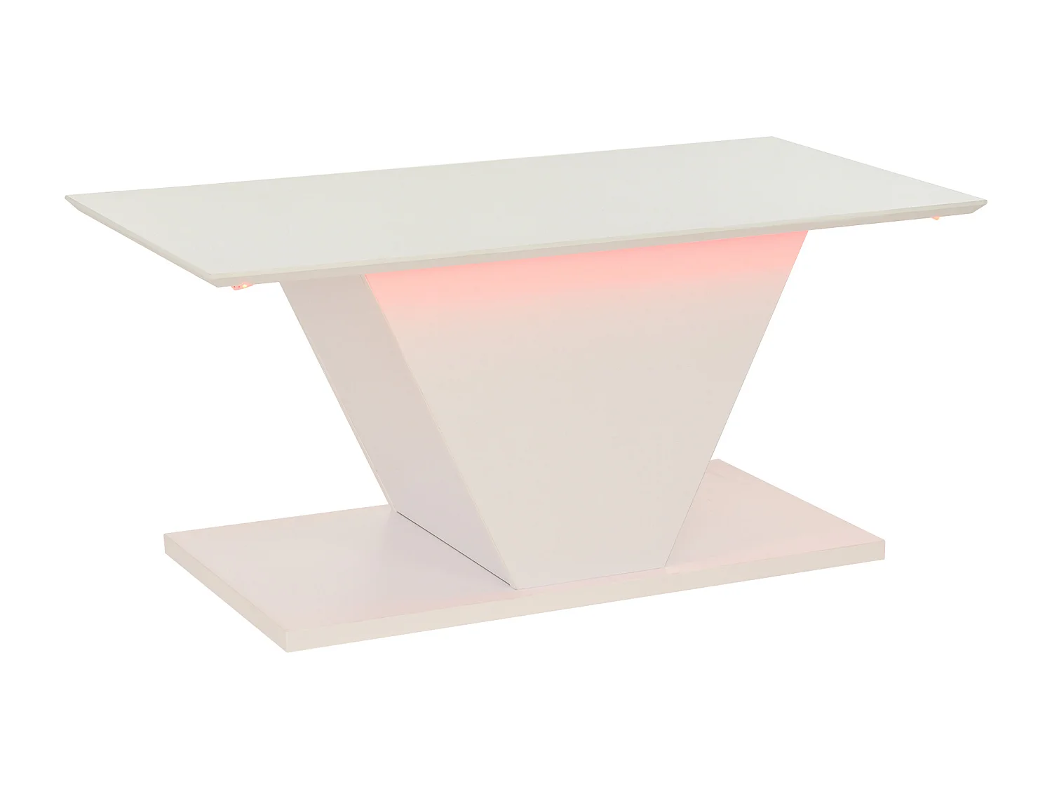 Table basse blanc - Table basse avec éclairage LED et design en V - pour le salon