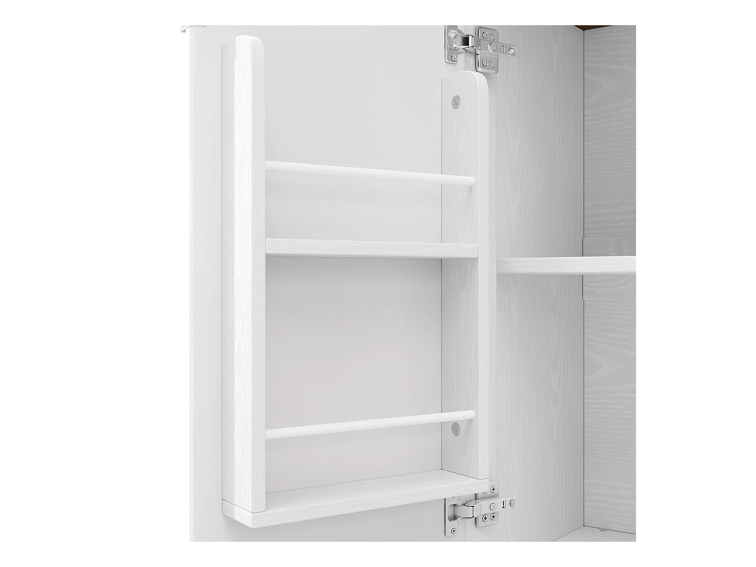 Carrinho de cozinha branco com tampo dobrável - Ilha de cozinha central com 3 portas e toalheiro - prateleiras ajustáveis