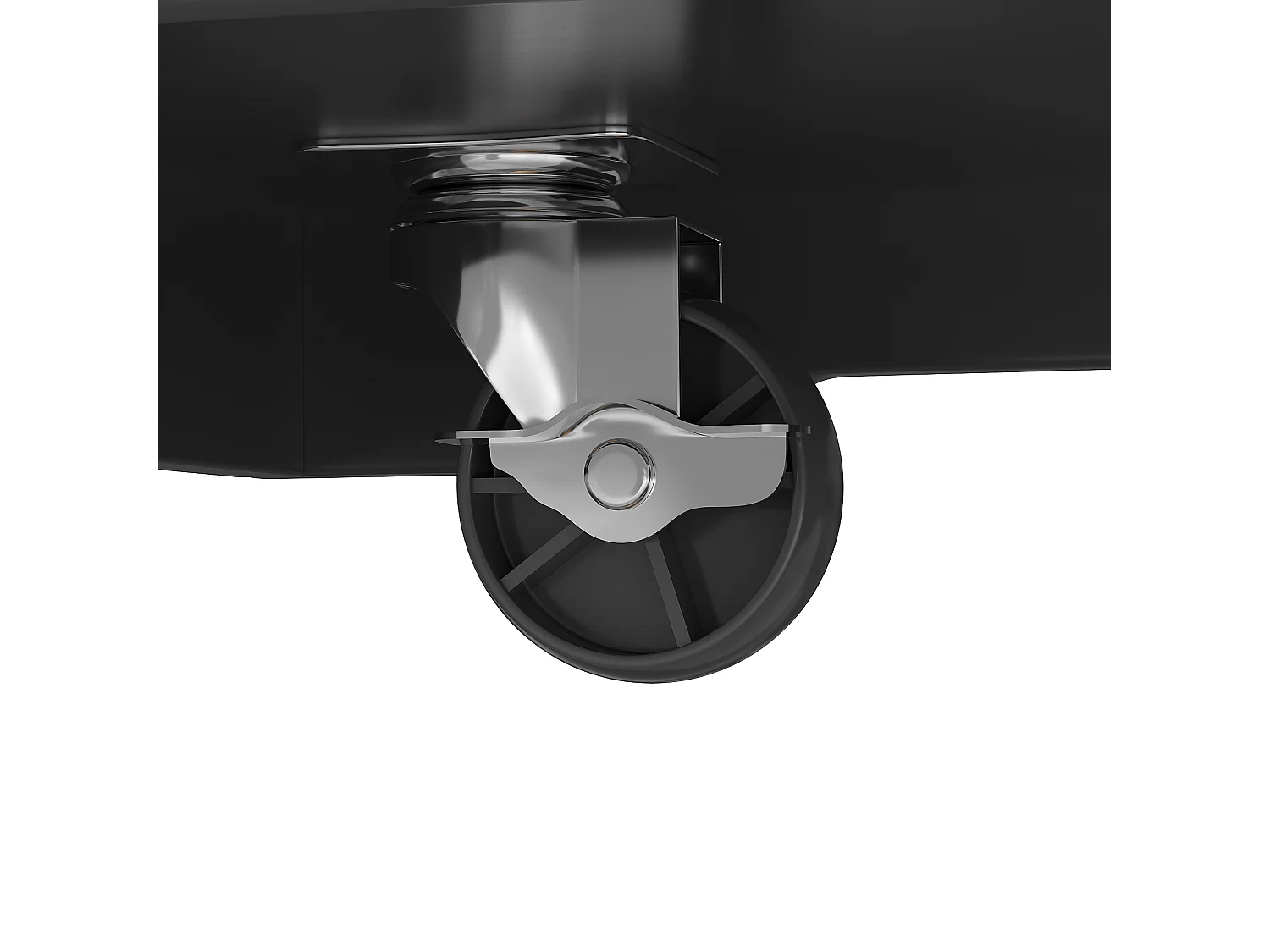 Desserte de cuisine noir avec étagères réglables - Îlot central avec 3 portes et 3 tiroirs - compartiment poubelle