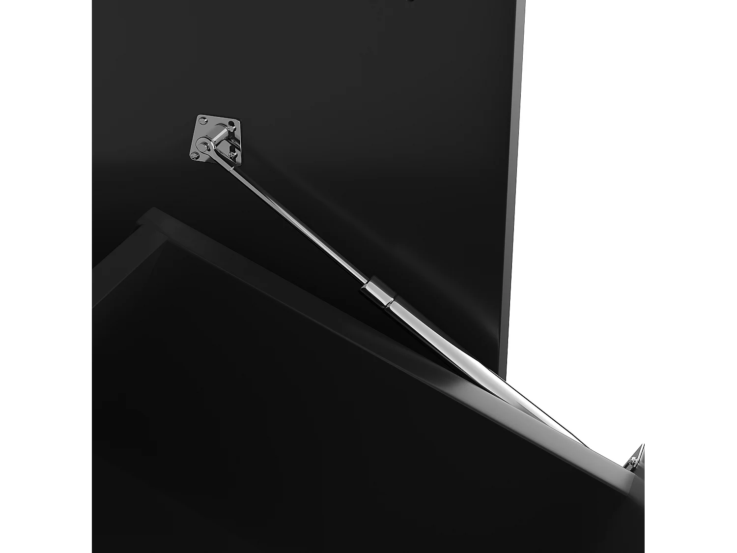 Desserte de cuisine noir avec étagères réglables - Îlot central avec 3 portes et 3 tiroirs - compartiment poubelle