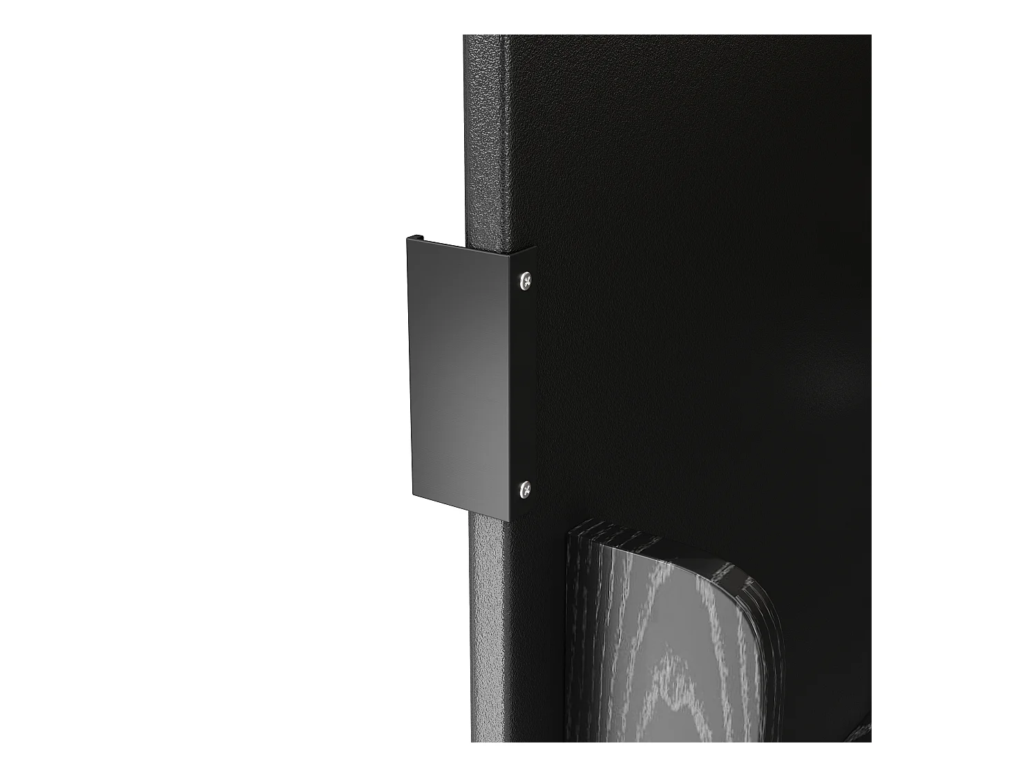 Desserte de cuisine noire avec plateau rabattable - Îlot central de cuisine 3 portes avec porte-serviettes - etagères réglables