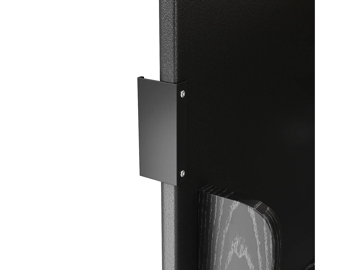 Desserte de cuisine noire avec plateau rabattable - Îlot central de cuisine 3 portes avec porte-serviettes - etagères réglables