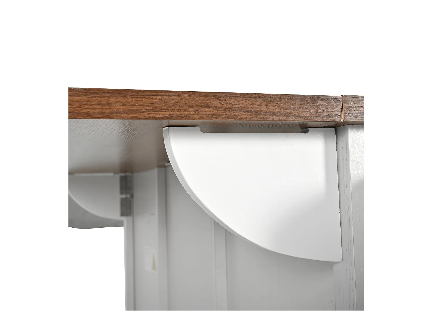 Ilha de cozinha com tampo rebatível - Carrinho de cozinha com 2 portas de correr e 3 gavetas - toalheiro e suporte para copos - branco