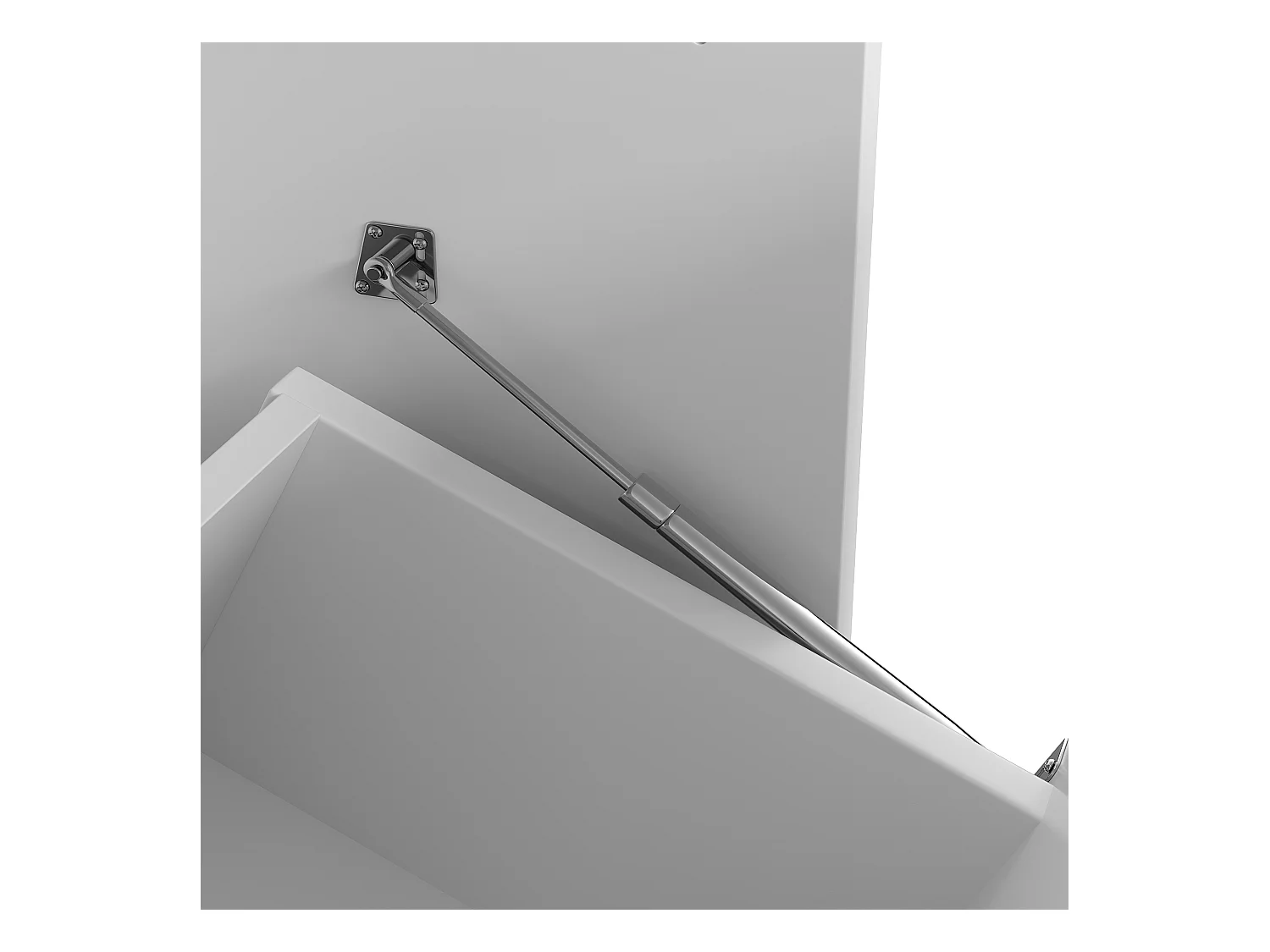 Carrinho de cozinha branco com prateleiras reguláveis ​​​​- Ilha central com 3 portas e 3 gavetas - compartimento de lixo