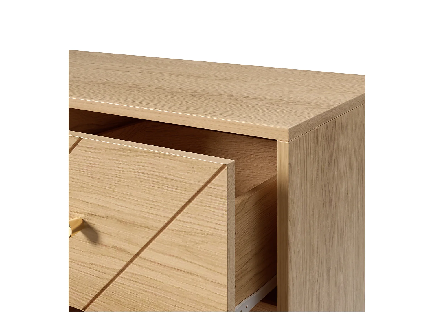 Commode 9 tiroirs - Commode avec pieds en fer et poignées dorées - panneau de particules