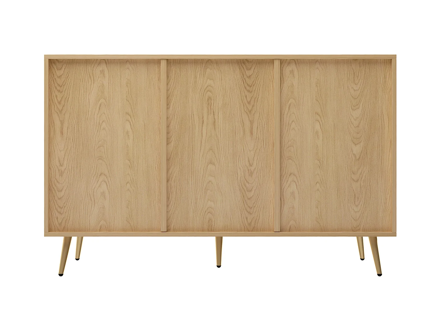 Commode 9 tiroirs - Commode avec pieds en fer et poignées dorées - panneau de particules