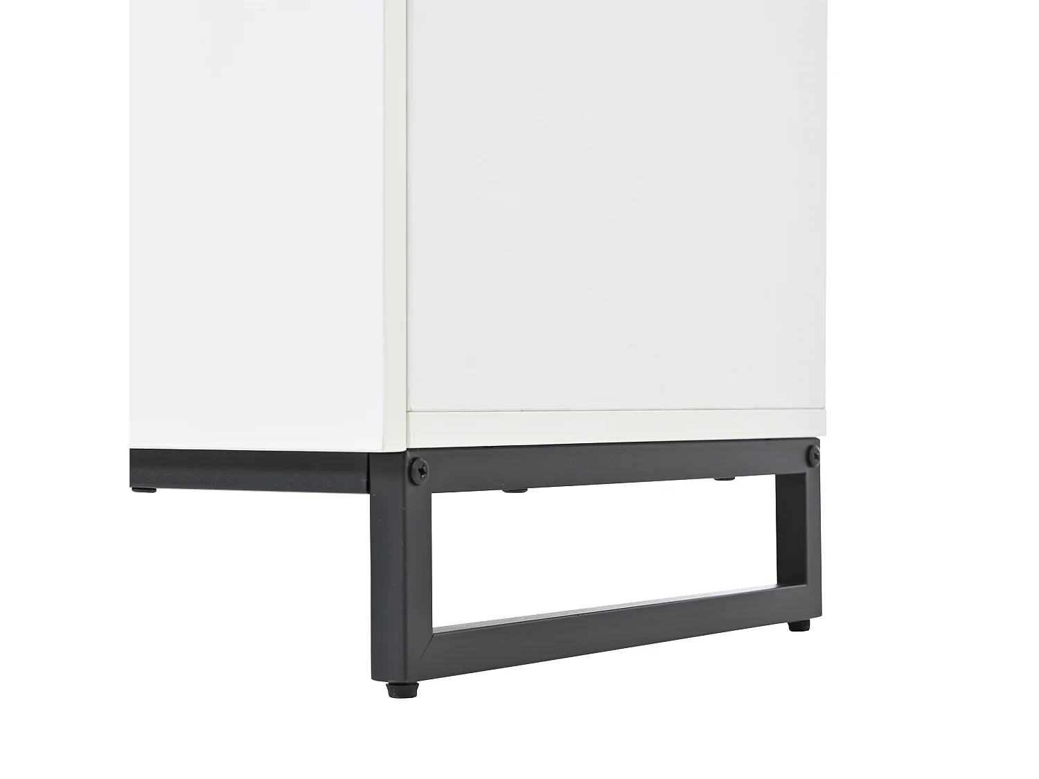 Nowoczesna, błyszcząca komoda – komoda z 6 szufladami i metalowymi nogami – czarno-biała