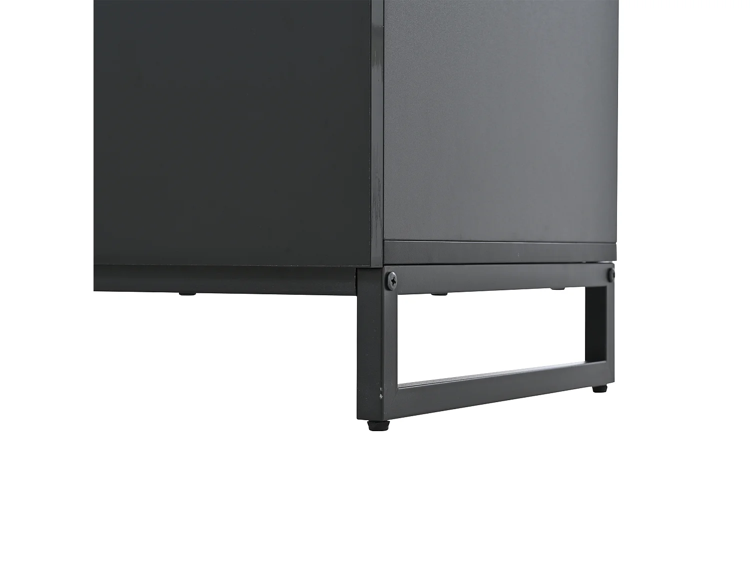 Nowoczesna, błyszcząca komoda – komoda z 6 szufladami i metalowymi nogami – biała i czarna