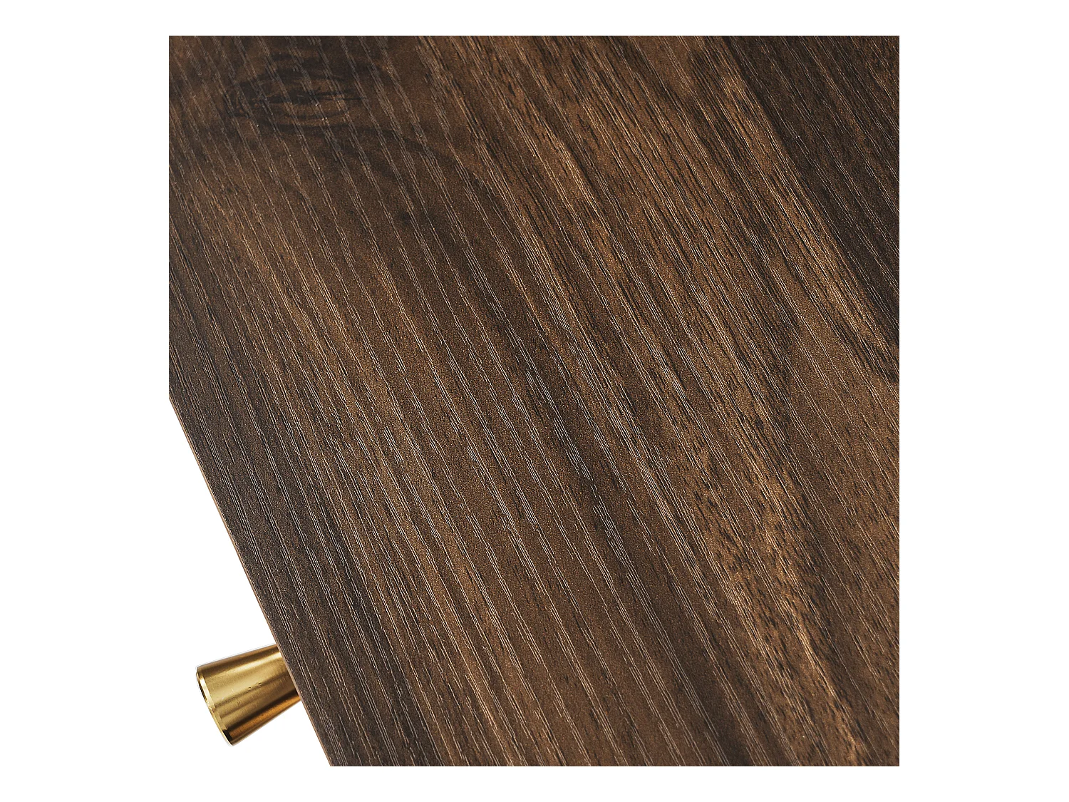 Commode 3 tiroirs - Buffet 2 portes et 2 compartiments de rangement ouverts - poignées dorées - noyer