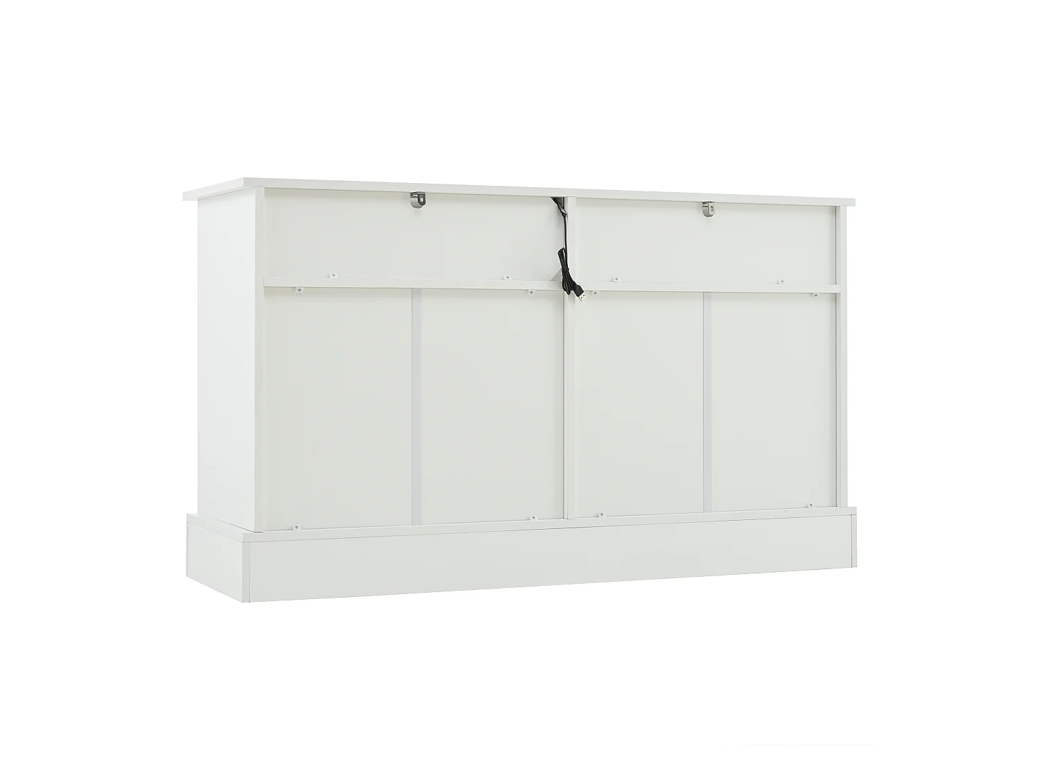 Commode avec éclairage LED - Commode à 6 tiroirs avec poignées dorées - rangements ouverts