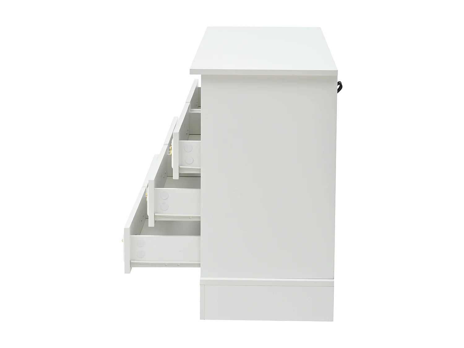 Komoda z oświetleniem LED - Komoda 6-szufladowa ze złotymi uchwytami - otwarta przestrzeń do przechowywania