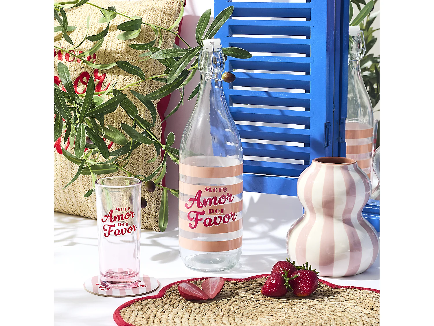 Verre Colore Dolce Vita X3 22cl Rouge, Bleu, Orange, Jaune