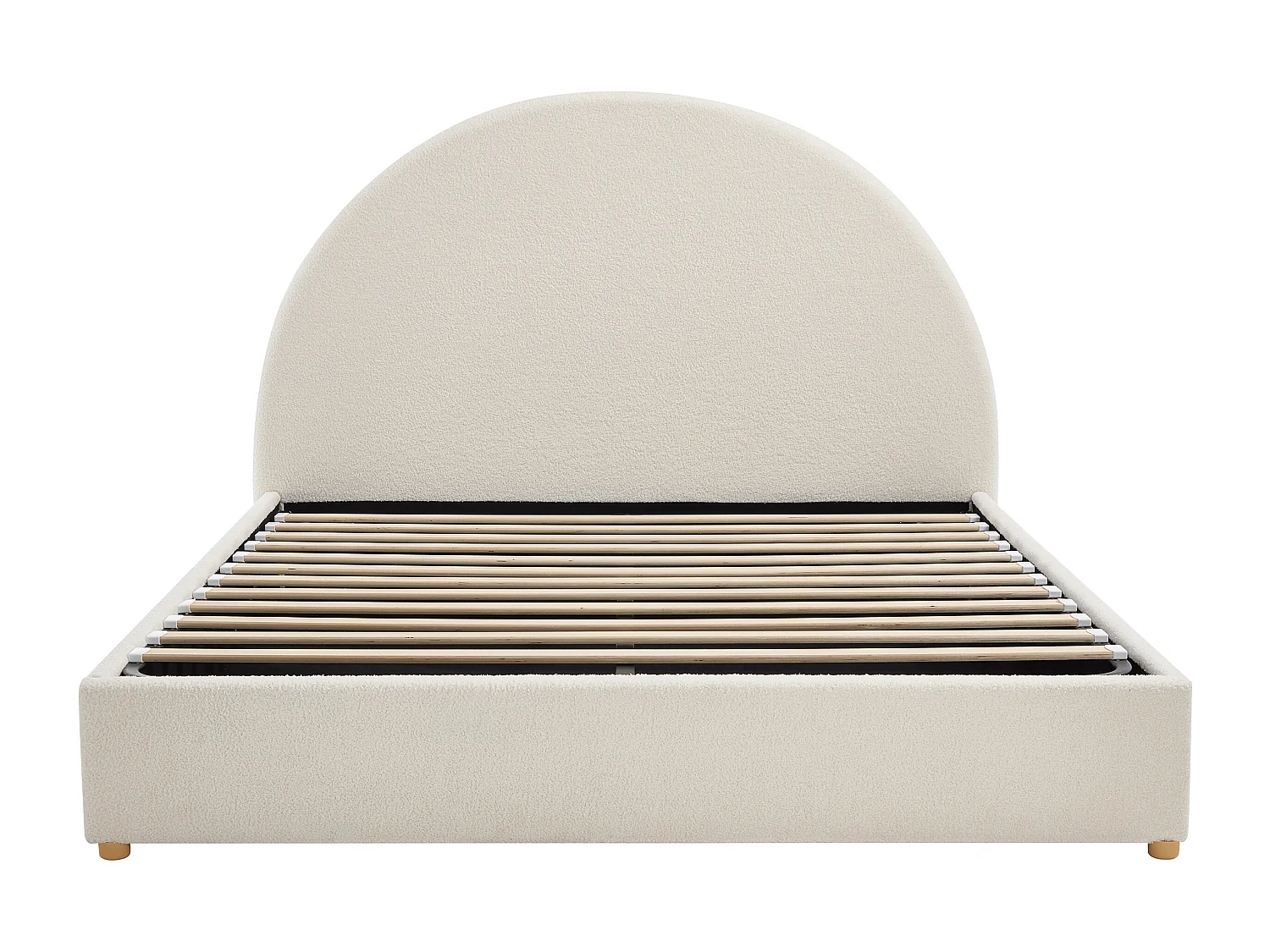 Lit coffre 160 x 200 cm - Tissu bouclette - Blanc + Matelas – CALIDORYA