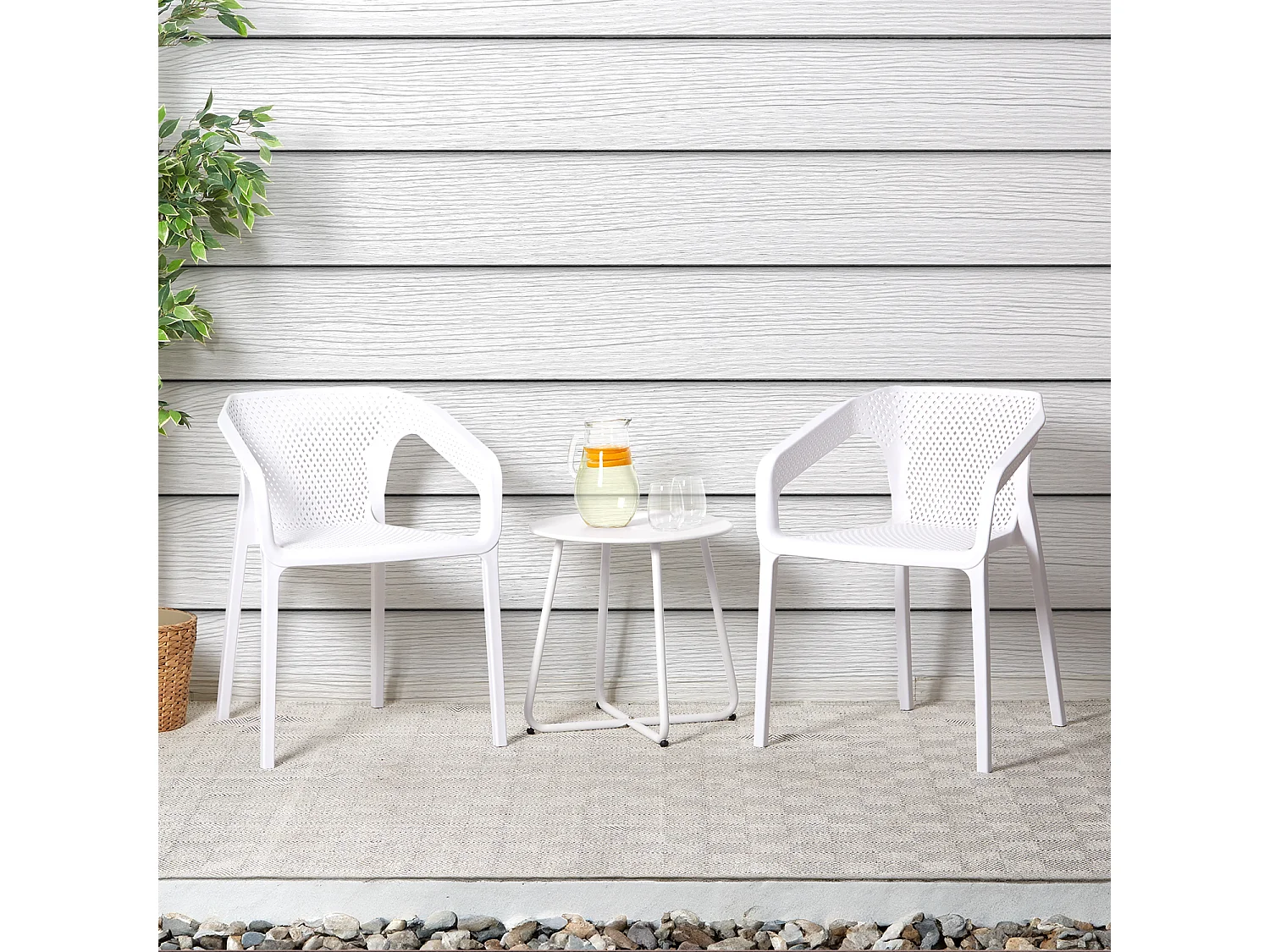 Sedia da giardino 55x74,5x54 cm bianca