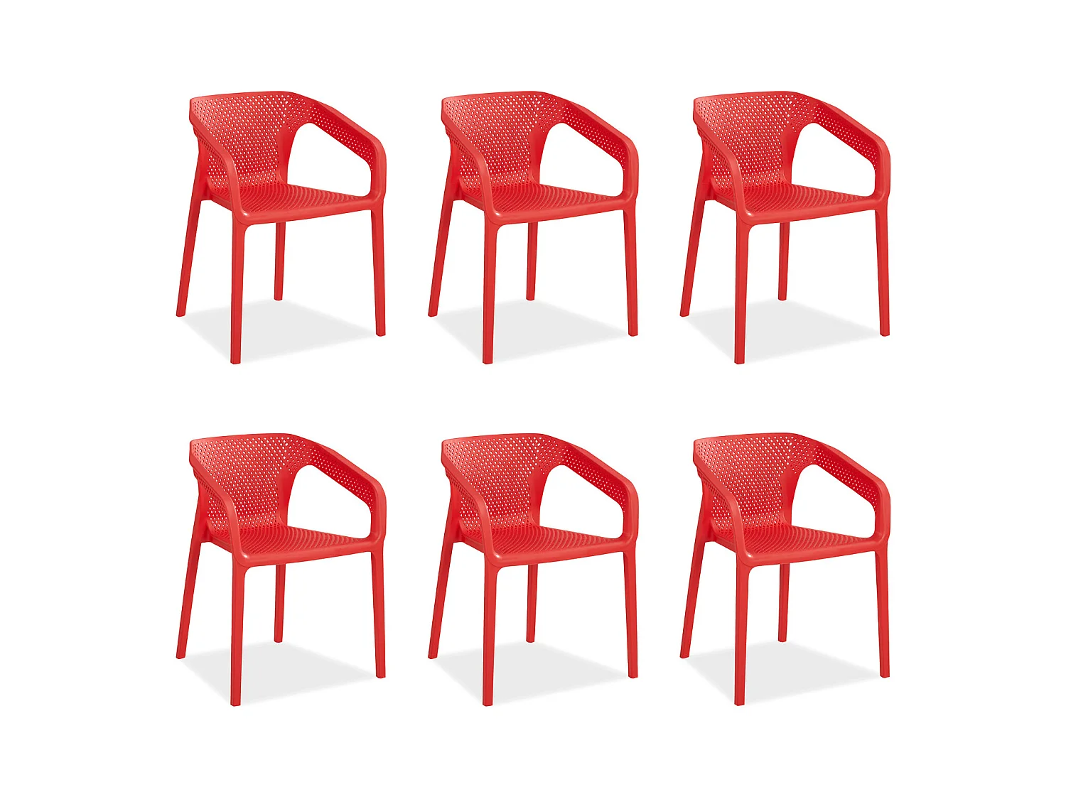 Ensemble de chaises de jardin 55x74.5x54 cm rouge