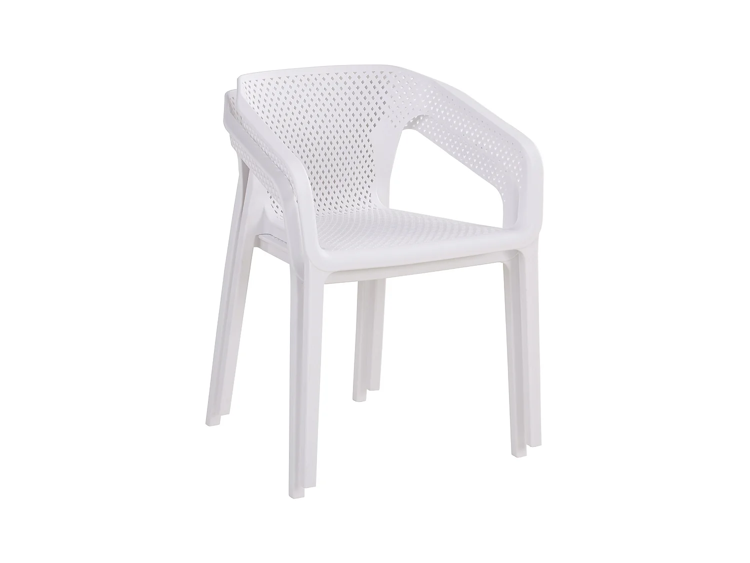 Tuinstoel 55x74,5x54 cm wit set van 6