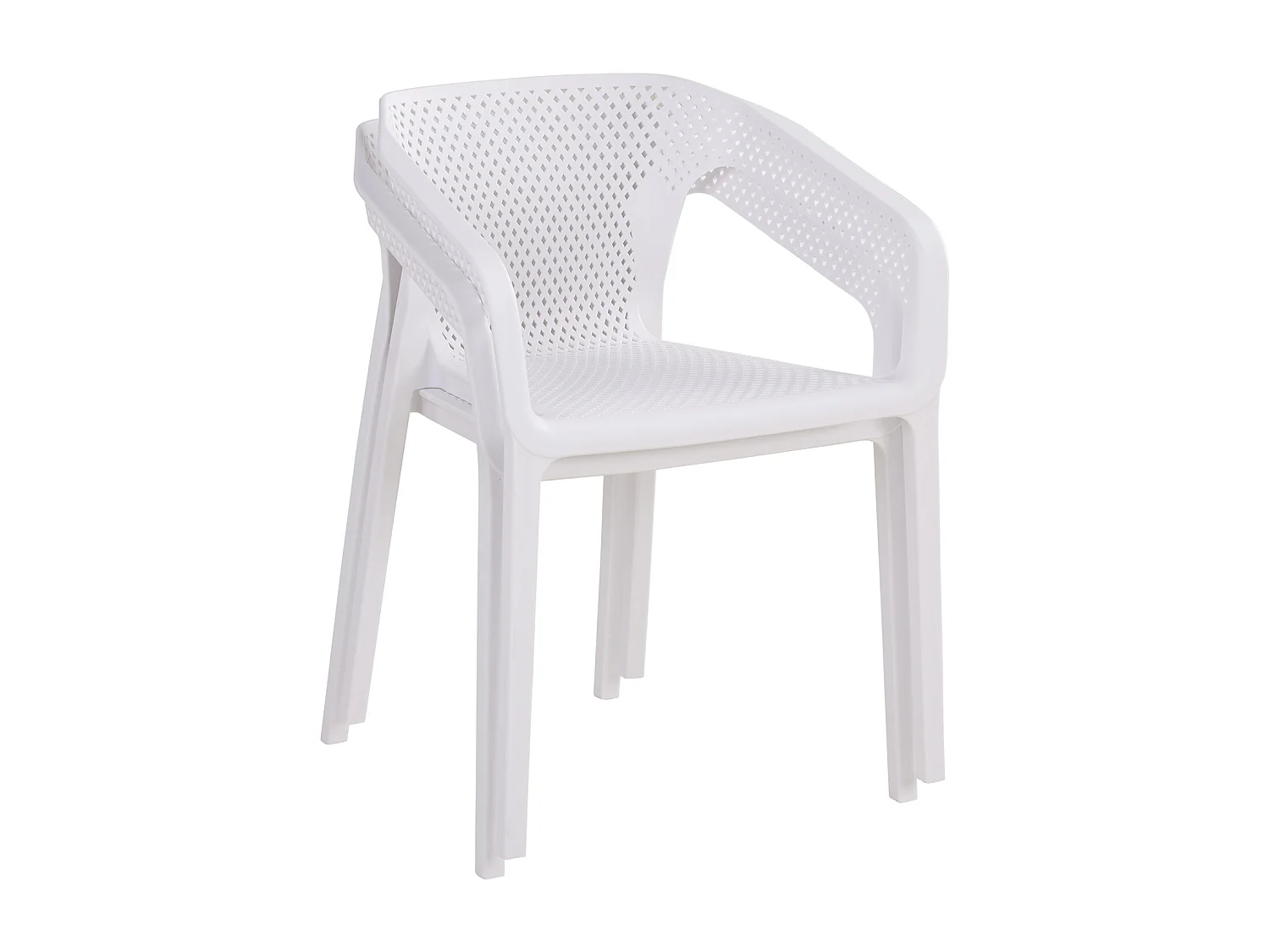 Sedia da giardino 55x74,5x54 cm bianca set da 6