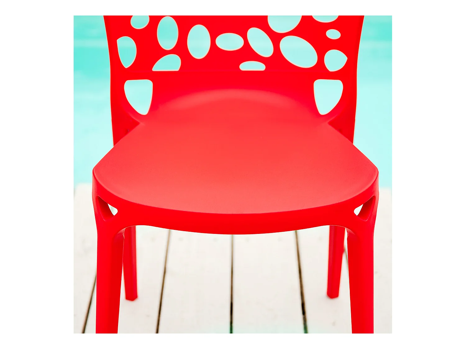 Chaise de jardin 47x83x47 cm rouge