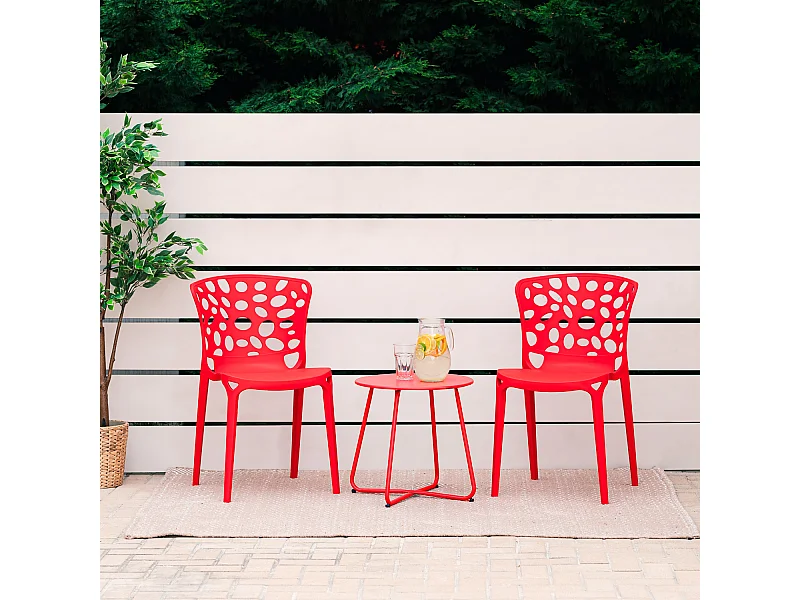 Chaise de jardin 47x83x47 cm rouge