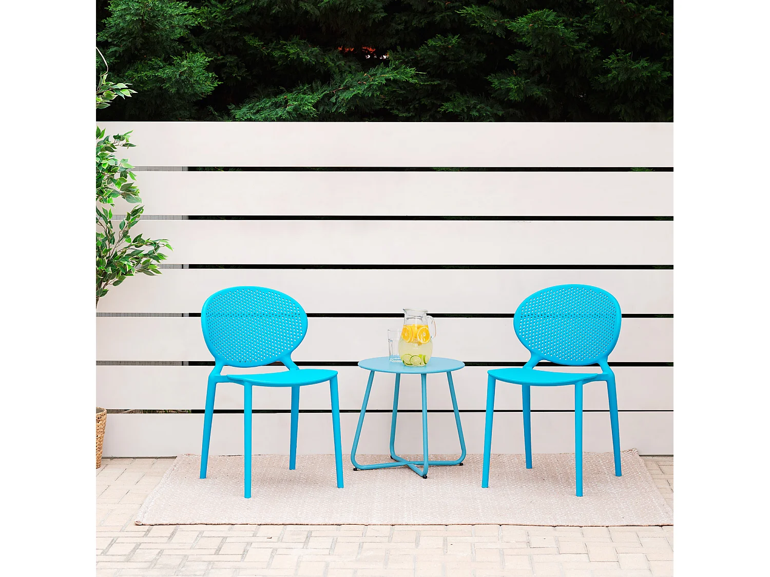 Tuinstoel 41x77,5x48 cm blauw