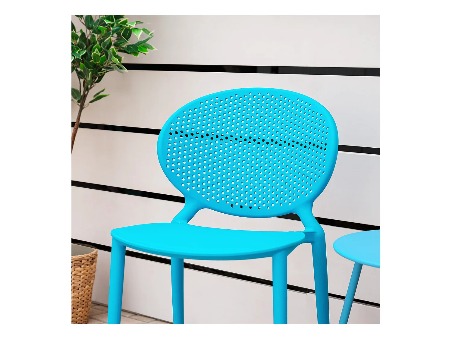 Tuinstoel 41x77,5x48 cm blauw