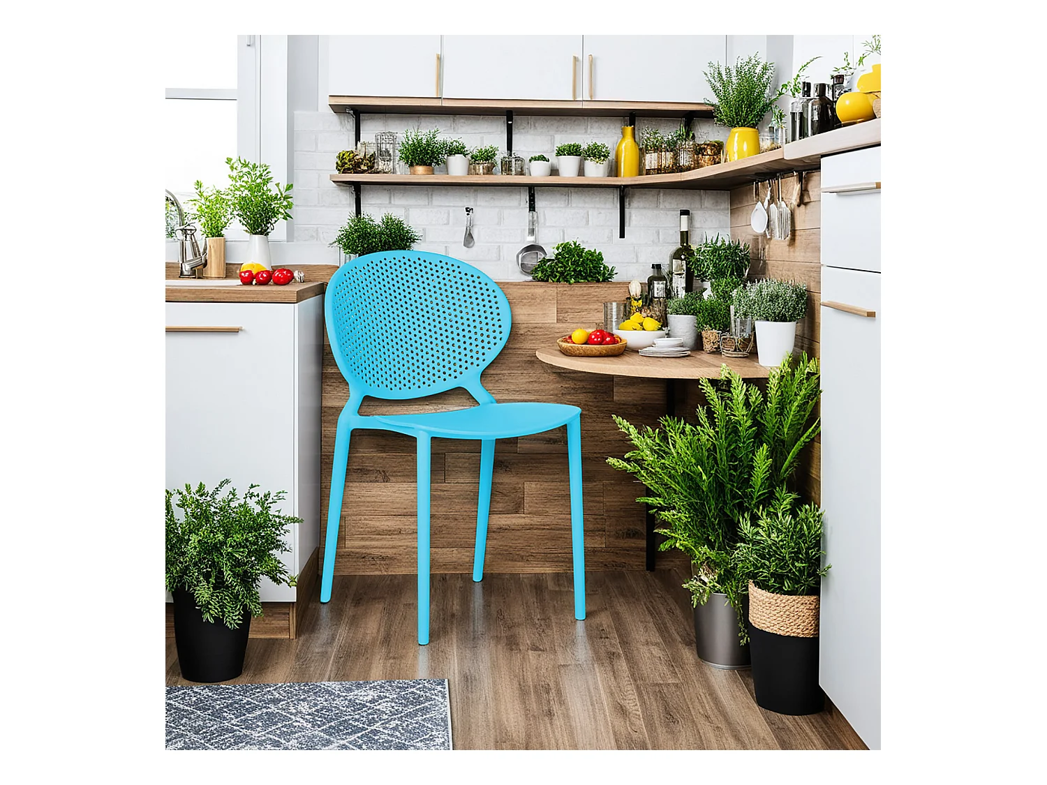 Tuinstoel 41x77,5x48 cm blauw