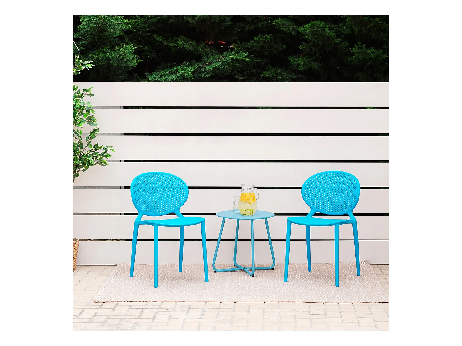 Chaise de jardin 41x77,5x48 cm bleu