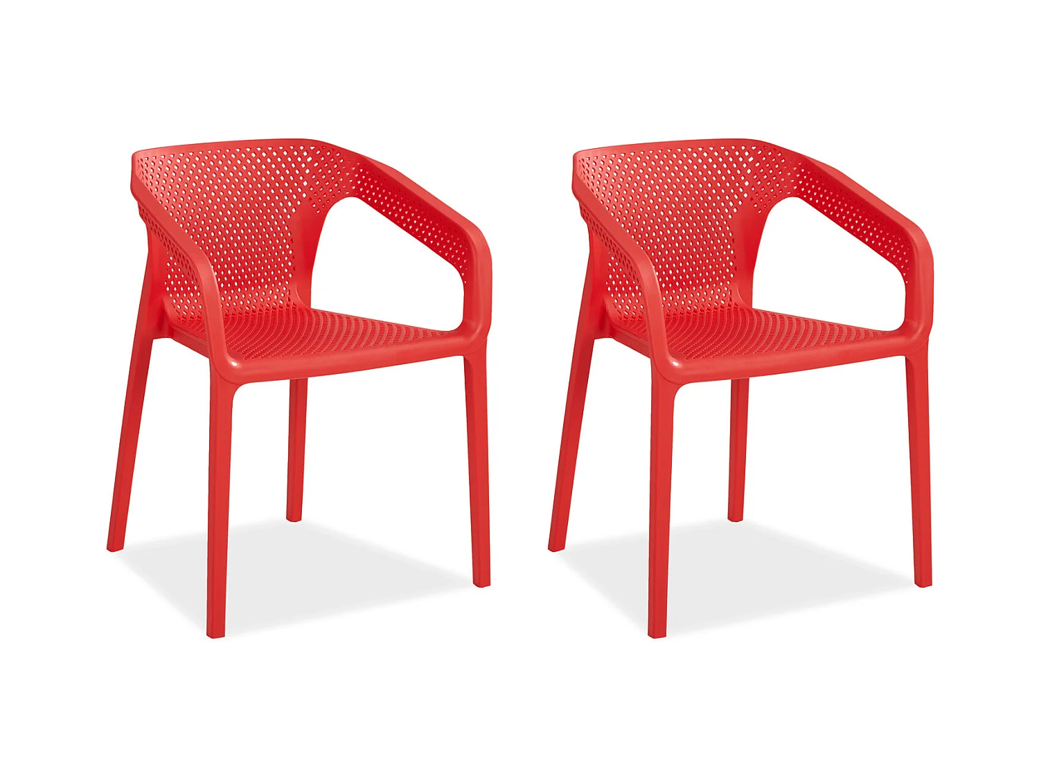 Tuinstoel 55x74,5x54 cm rood Set van 2