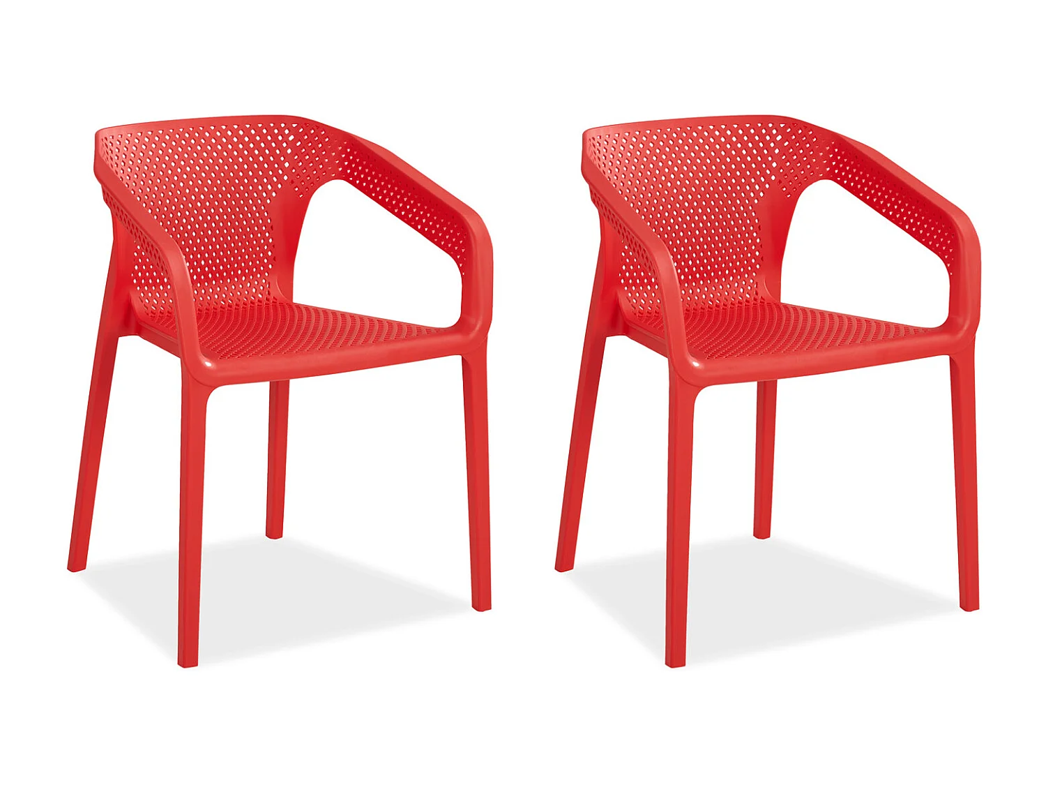 Silla de jardín 55x74,5x54 cm rojo Juego de 2
