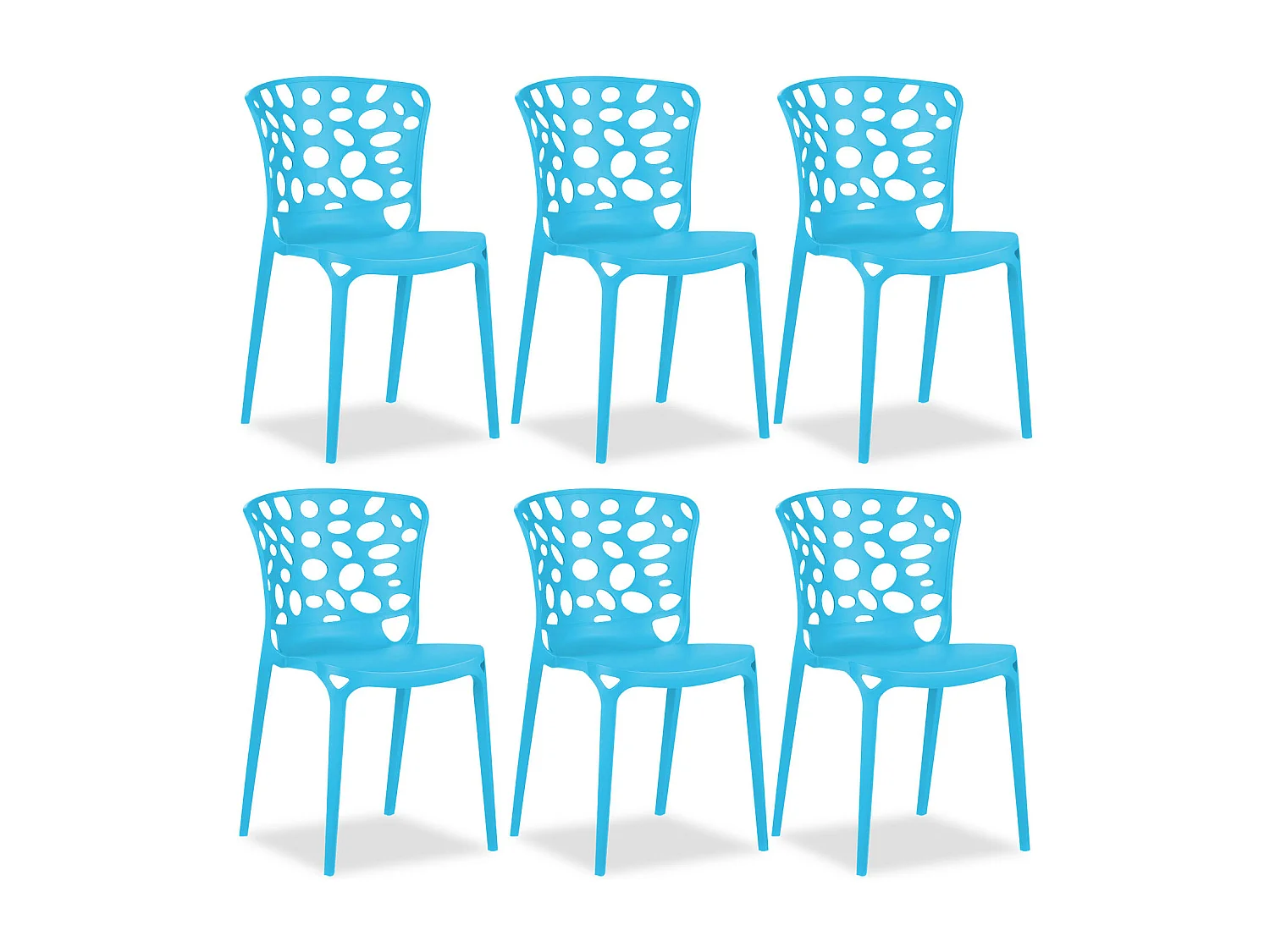 Silla de jardín 47x83x47 cm azul Juego de 6 Moderno
