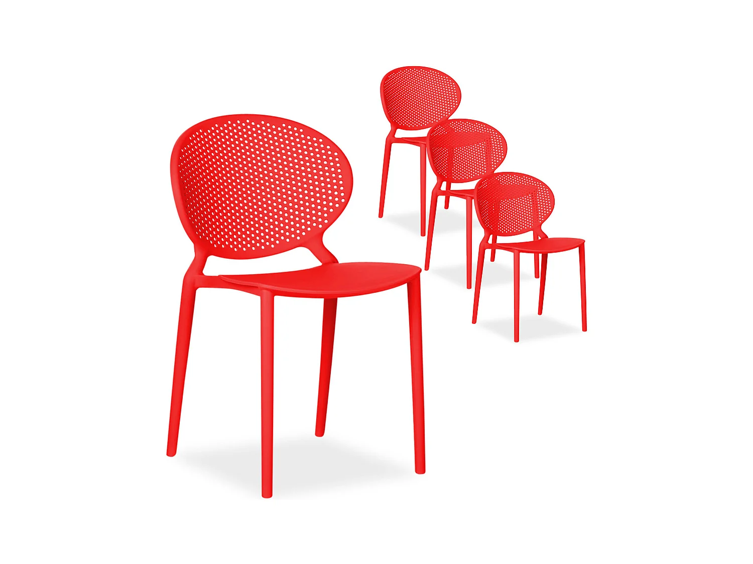 Tuinstoel 41x77,5x48 cm rood