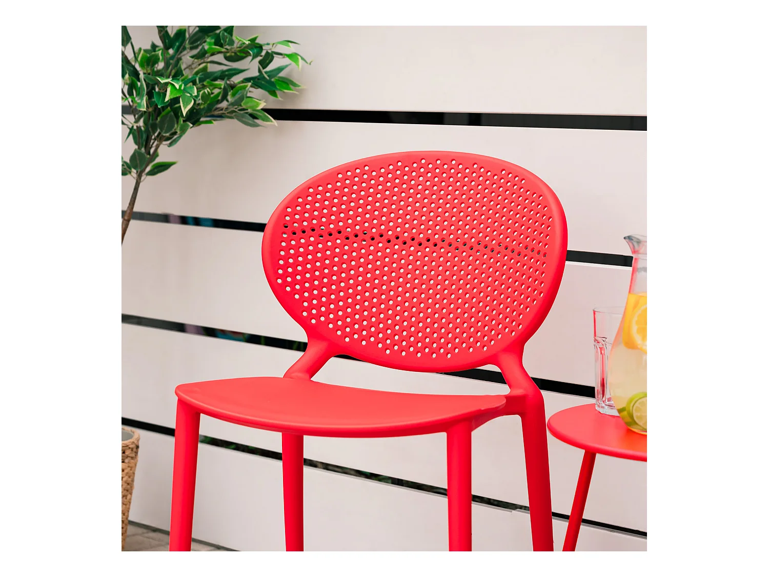 Tuinstoel 41x77,5x48 cm rood