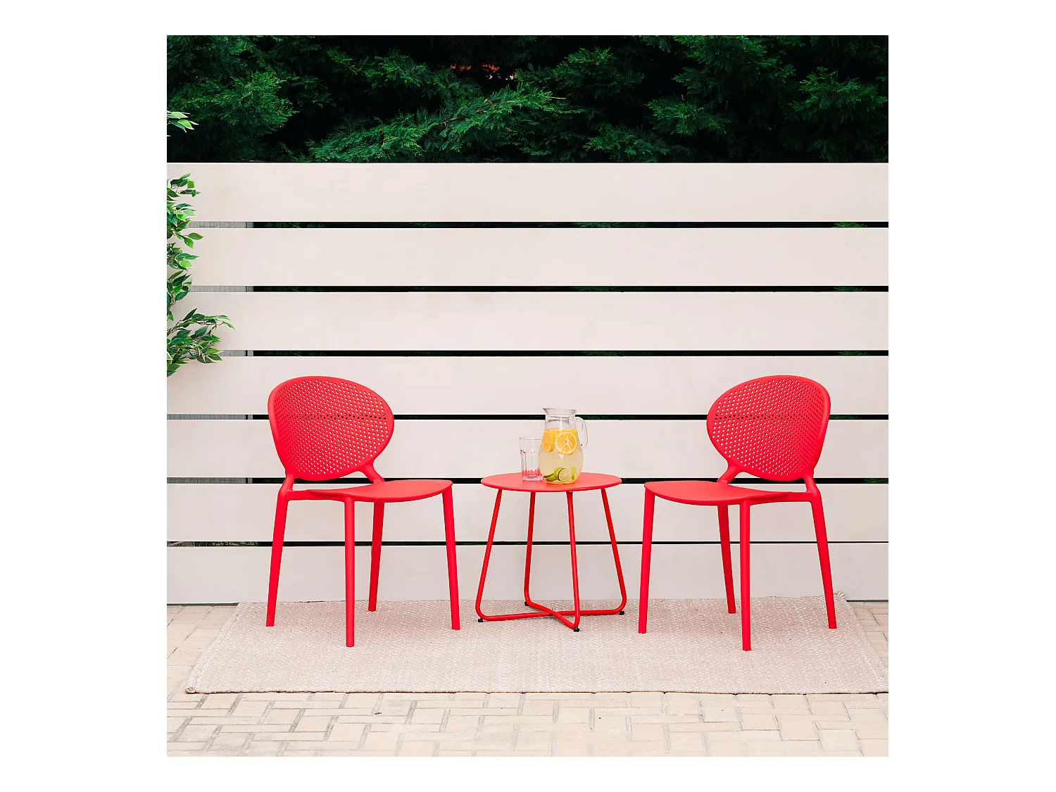 Chaise de jardin 41x77,5x48 cm rouge