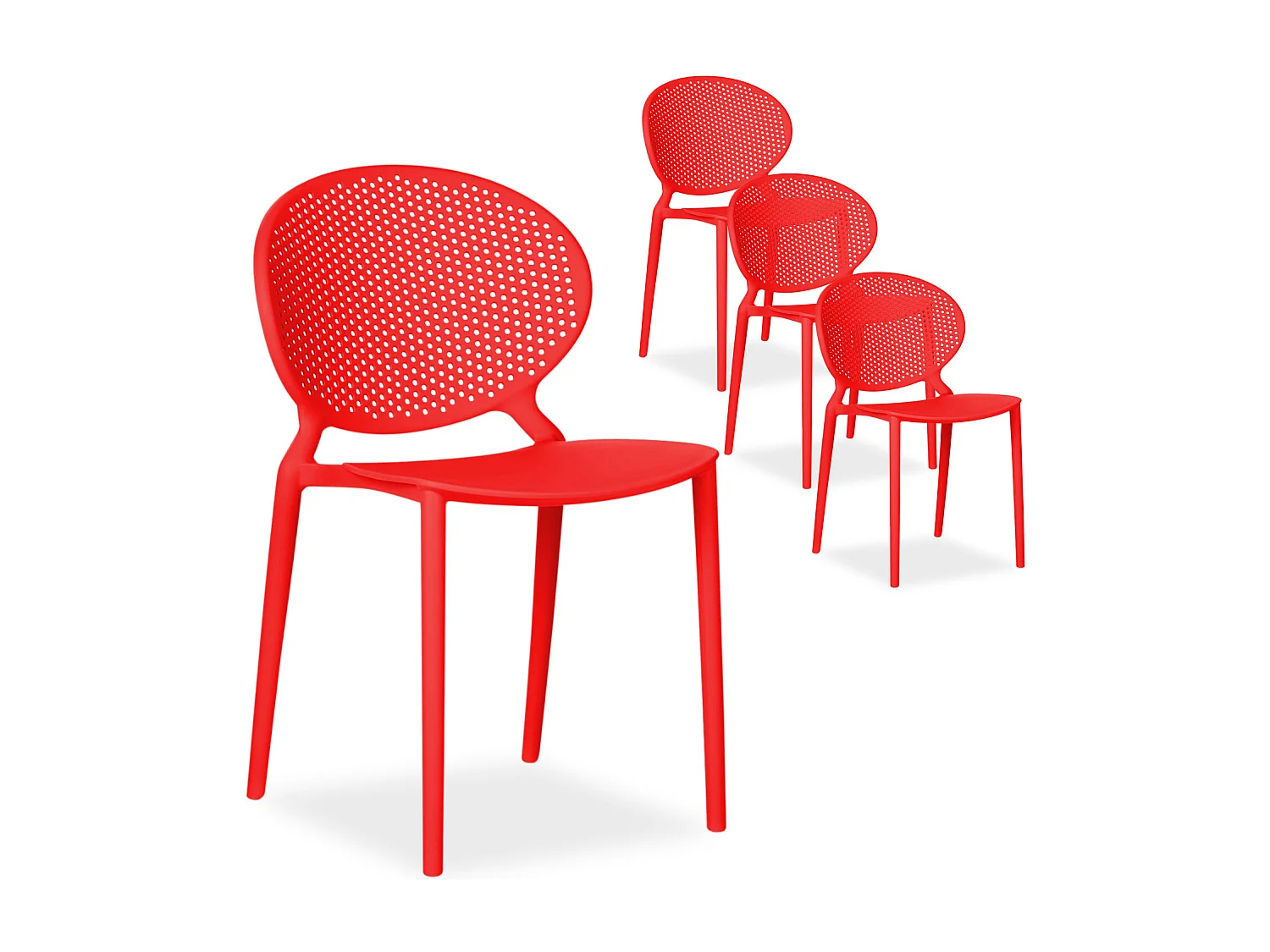 Sedia da giardino 41x77,5x48 cm rossa