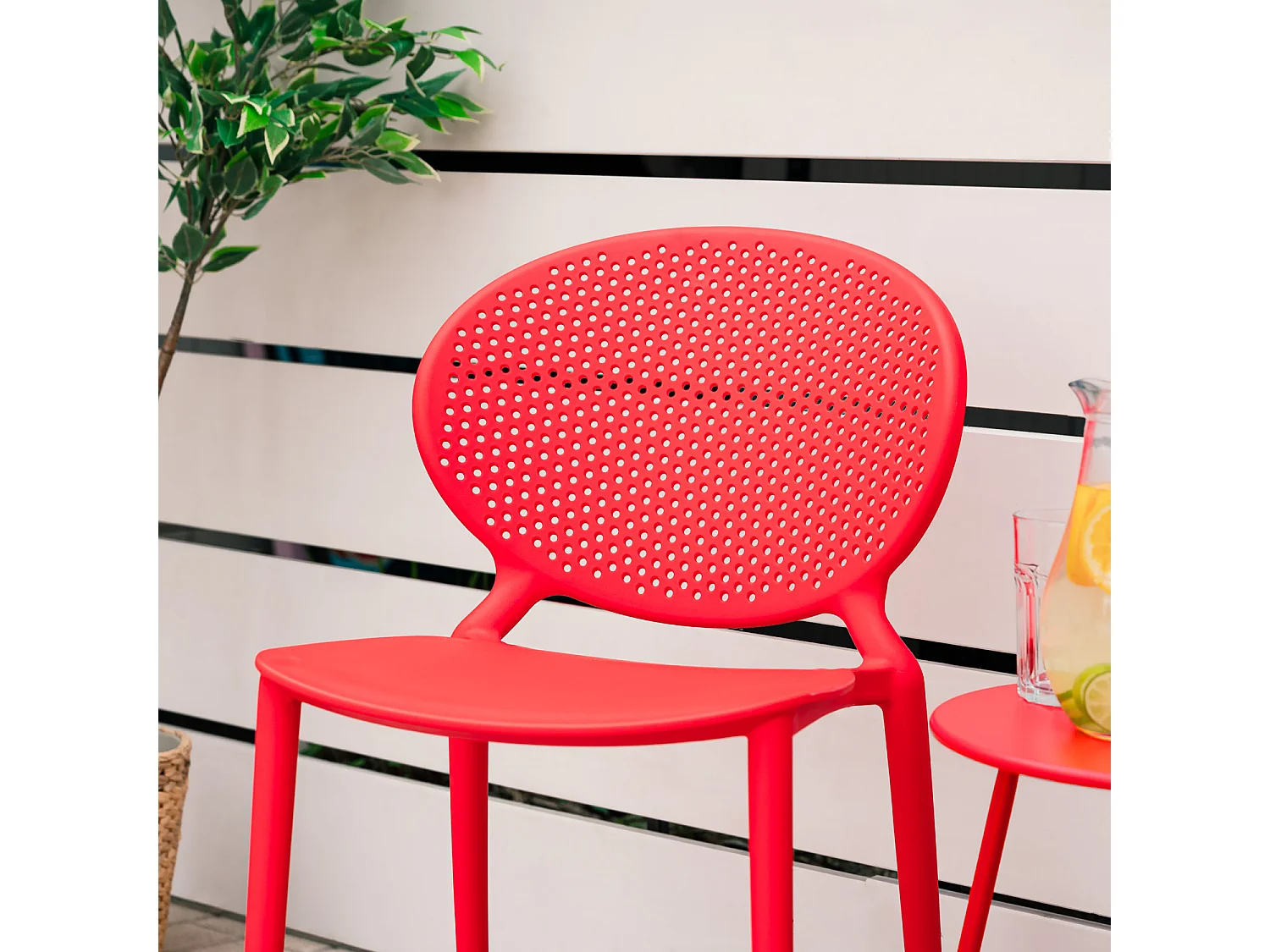 Sedia da giardino 41x77,5x48 cm rossa