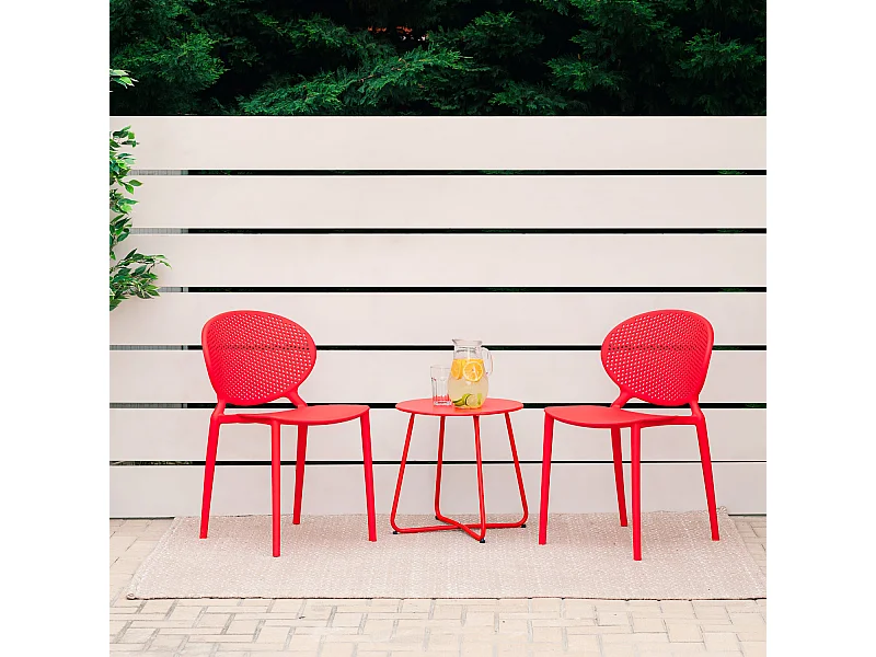 Chaise de jardin 41x77,5x48 cm rouge