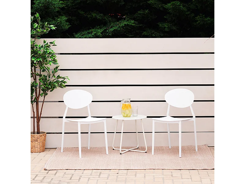 Sedia da giardino 41x80,5x51 cm bianca