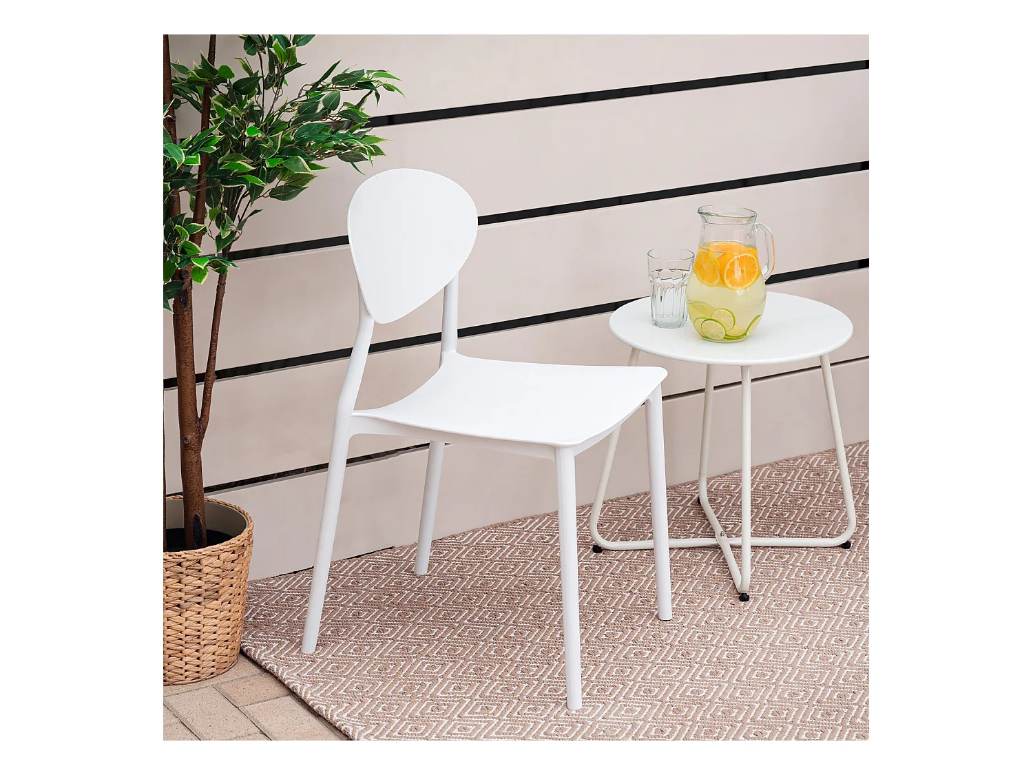 Tuinstoel 41x80,5x51 cm wit