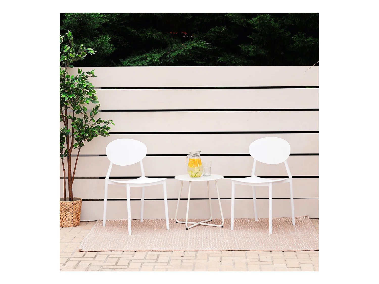 Chaise de jardin 41x80,5x51 cm blanche