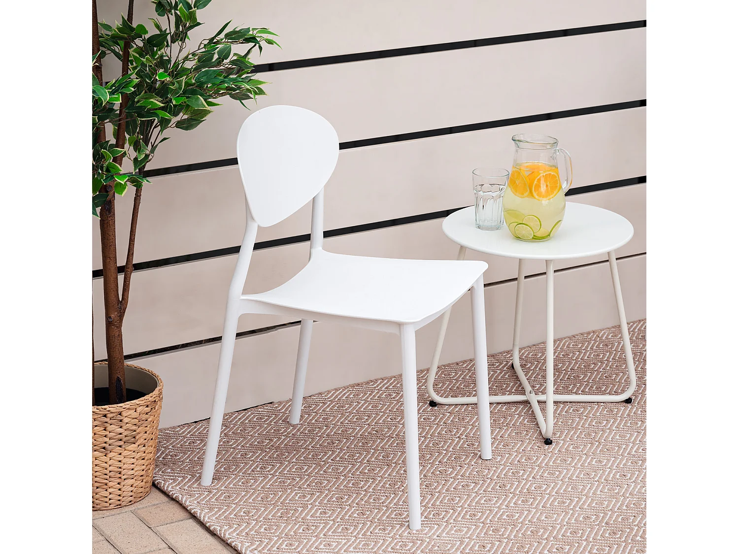 Sedia da giardino 41x80,5x51 cm bianca