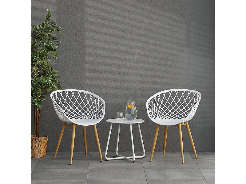 Silla de jardín 62x80x57 cm blanca