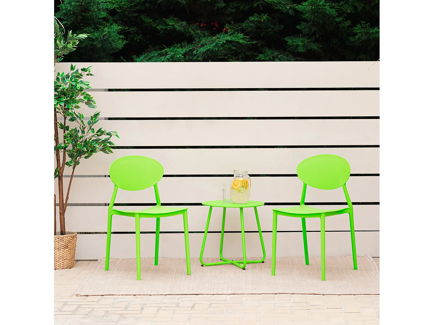 Tuinstoel 41x80,5x51 cm groen Set van 4