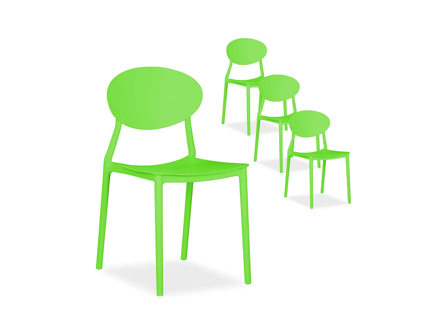 Tuinstoel 41x80,5x51 cm groen Set van 4