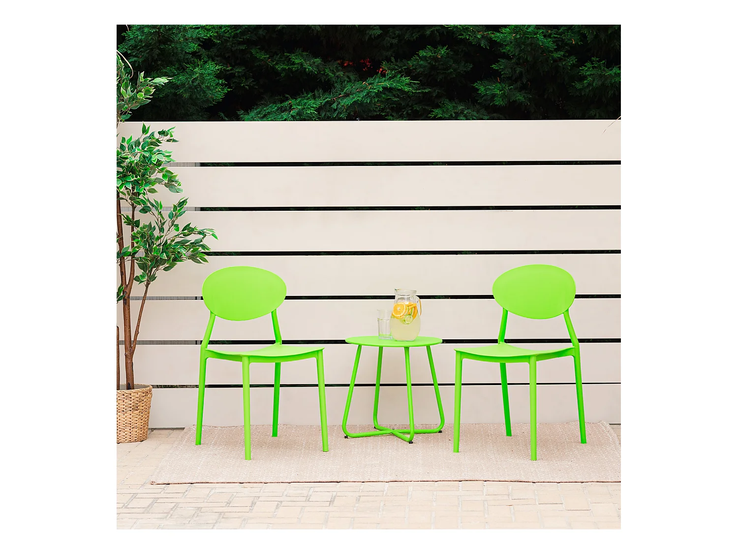 Chaise de jardin 41x80,5x51 cm verte Ensemble de 4