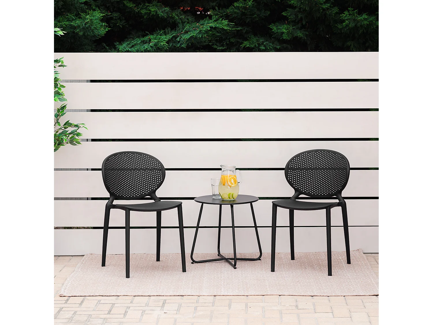 Sedia da giardino 41x77,5x48 cm Nero set da 4