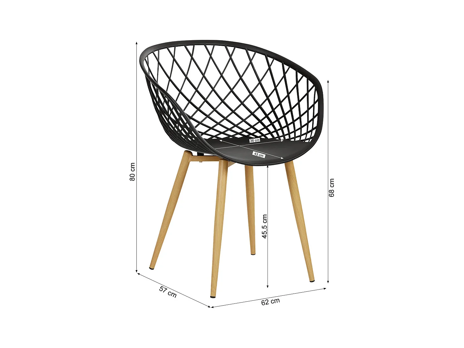 Tuinstoelenset 62x80x57 cm Zwart