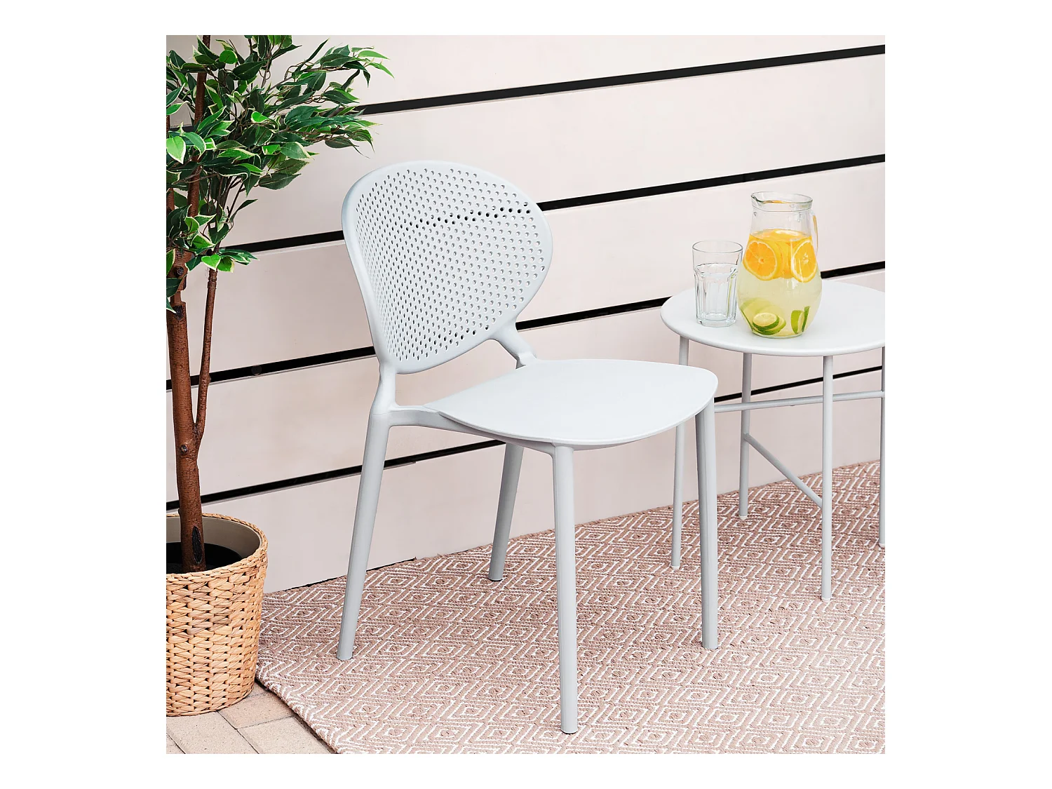 Tuinstoel 41x77,5x48 cm grijs